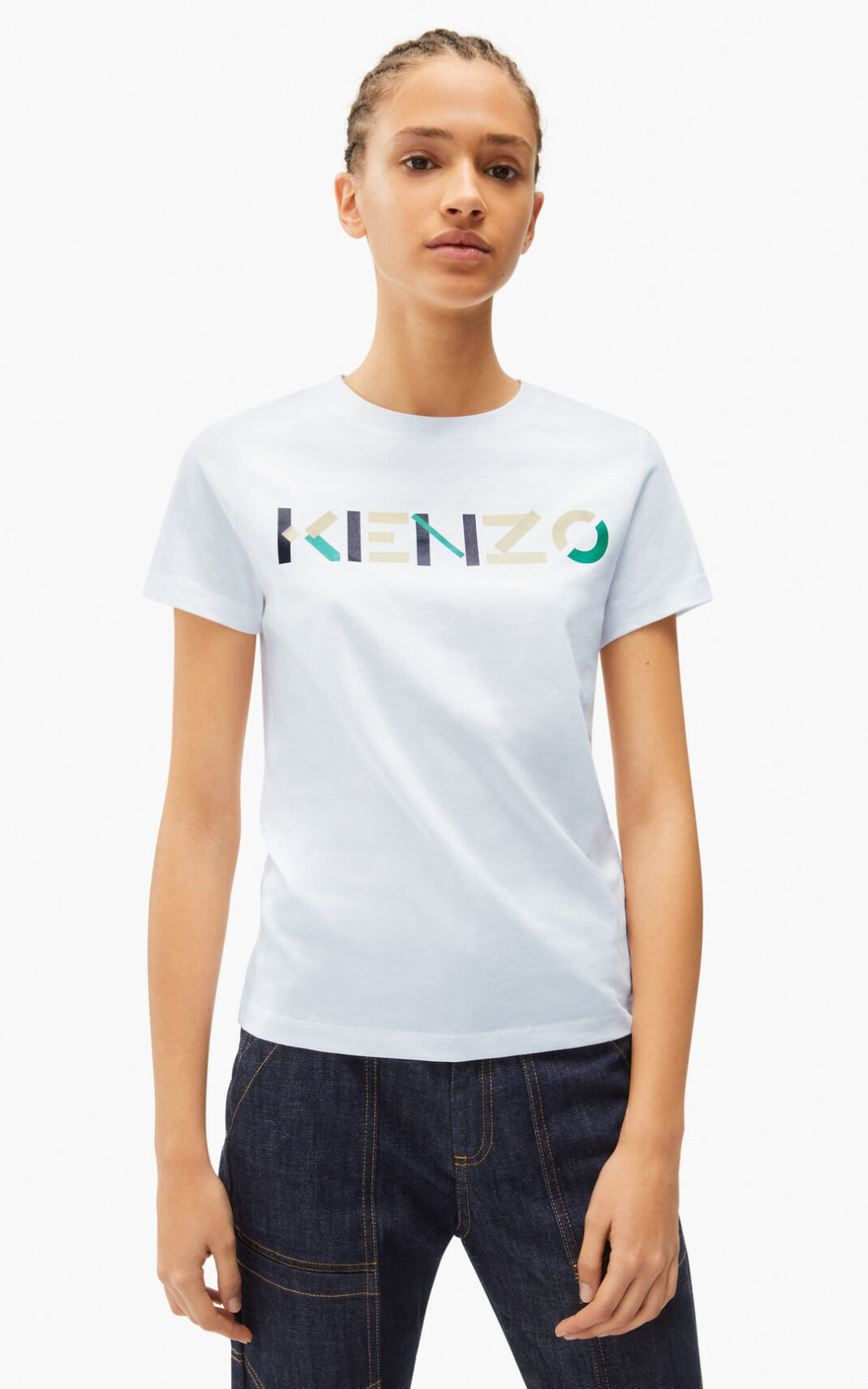 Kenzo with multicoloured logo T-shirt Dames Wit | 32107UDZN